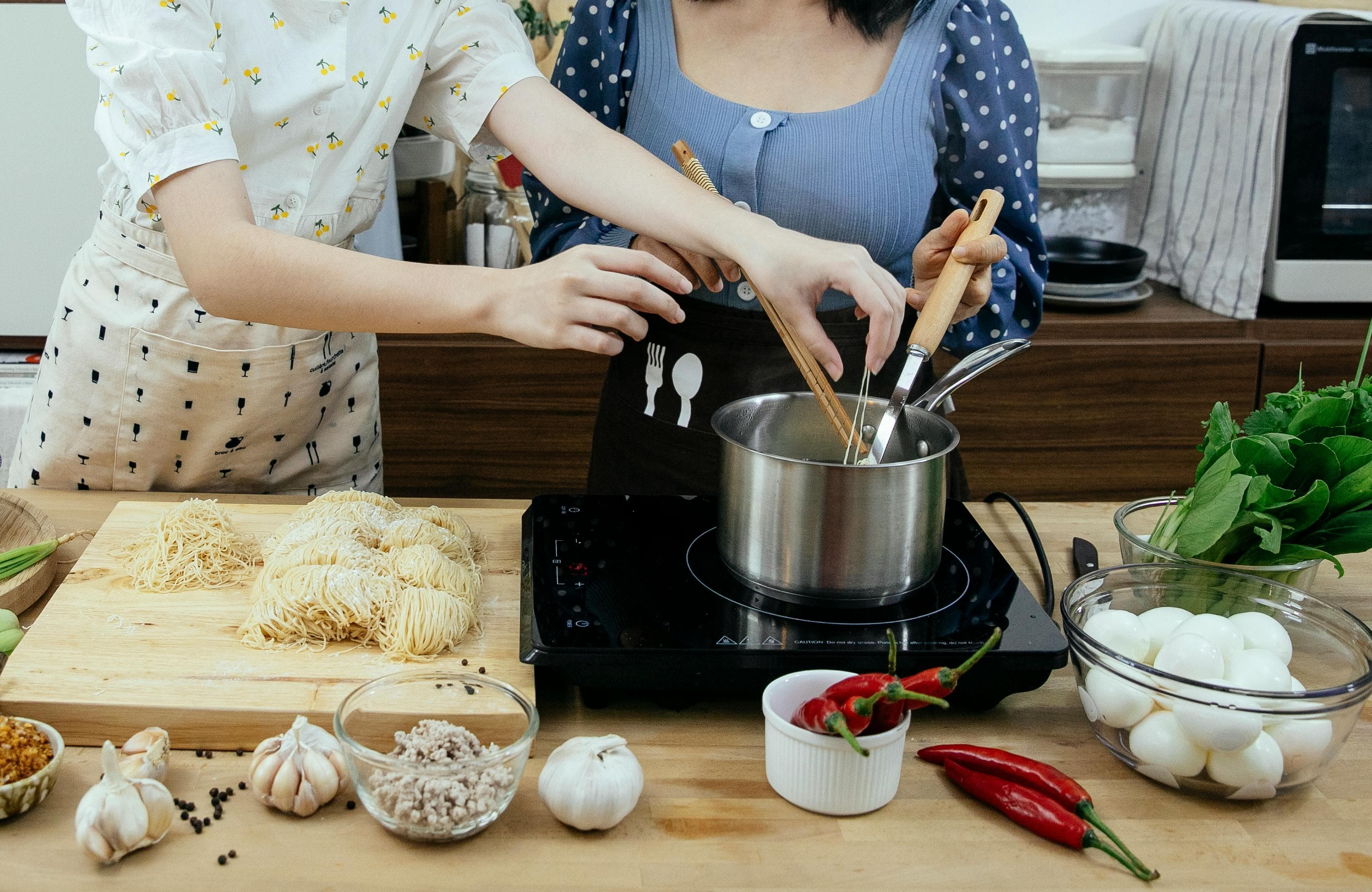 No waste cooking on an induction cooktop