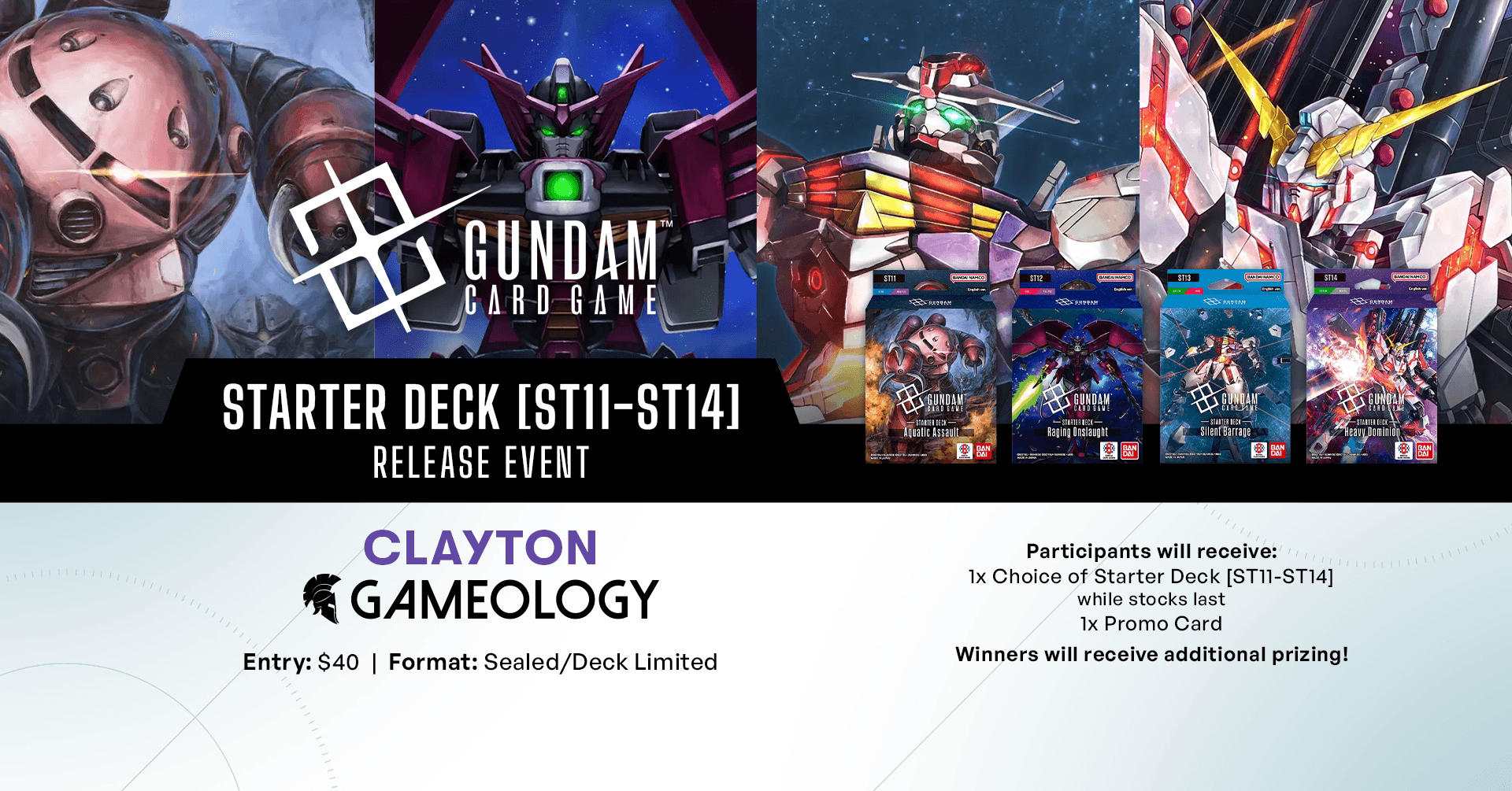 GUNDAM - ST11-ST14 Release Event - Gameology CLAYTON - 30/09/26