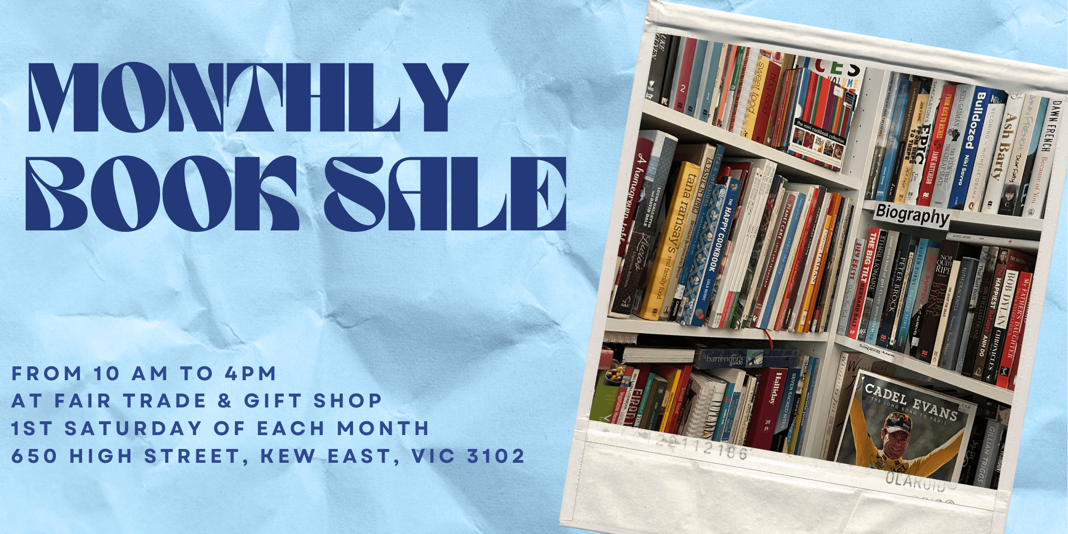 MONTHLY BOOK SALE
