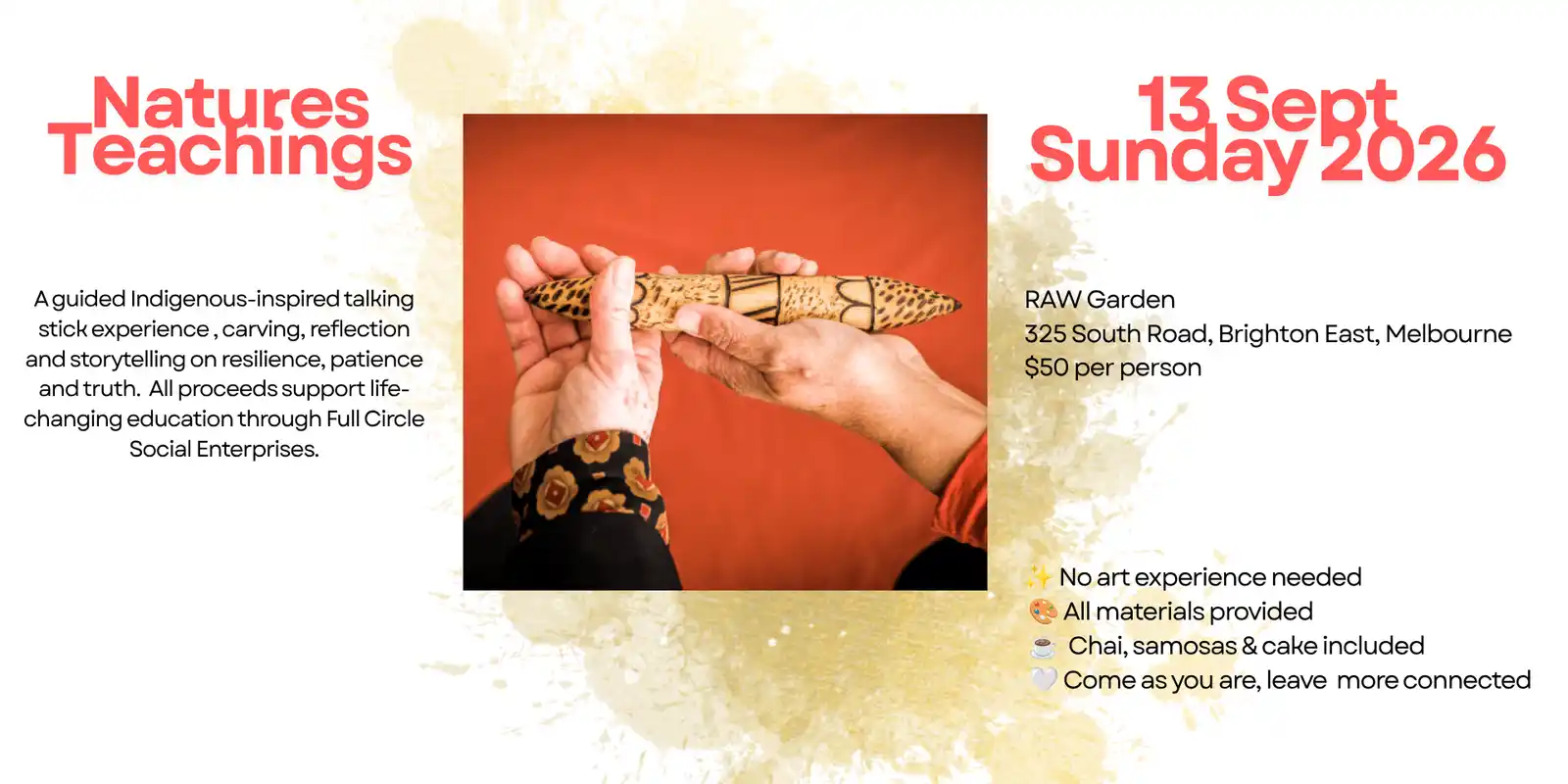 September 2026 Fundraiser | Indigenous inspired talking stick carving