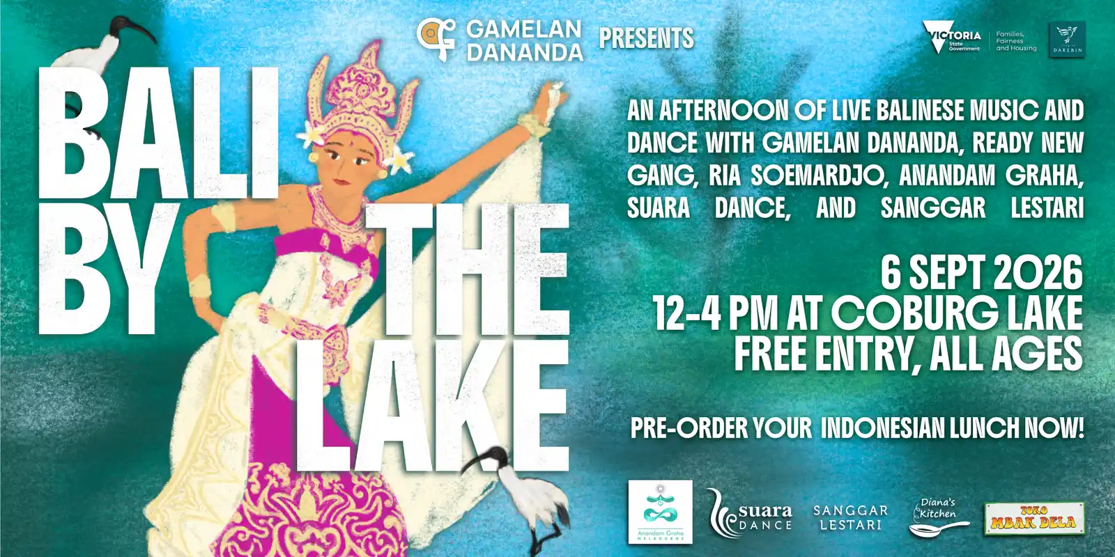 Gamelan DanAnda presents Bali by the Lake ft. Ready New Gang, Ria Soemardjo, Suara Indonesia and Sanggar Lestari @ Coburg Lake