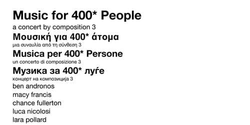 Music for 400* People