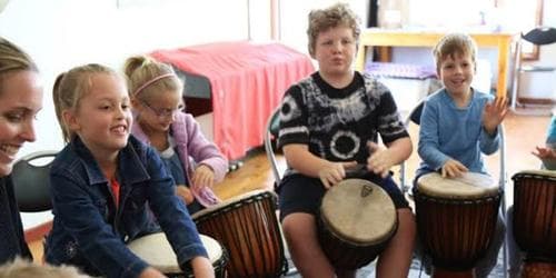 Kids Drum Circle at the Old Cheese Factory