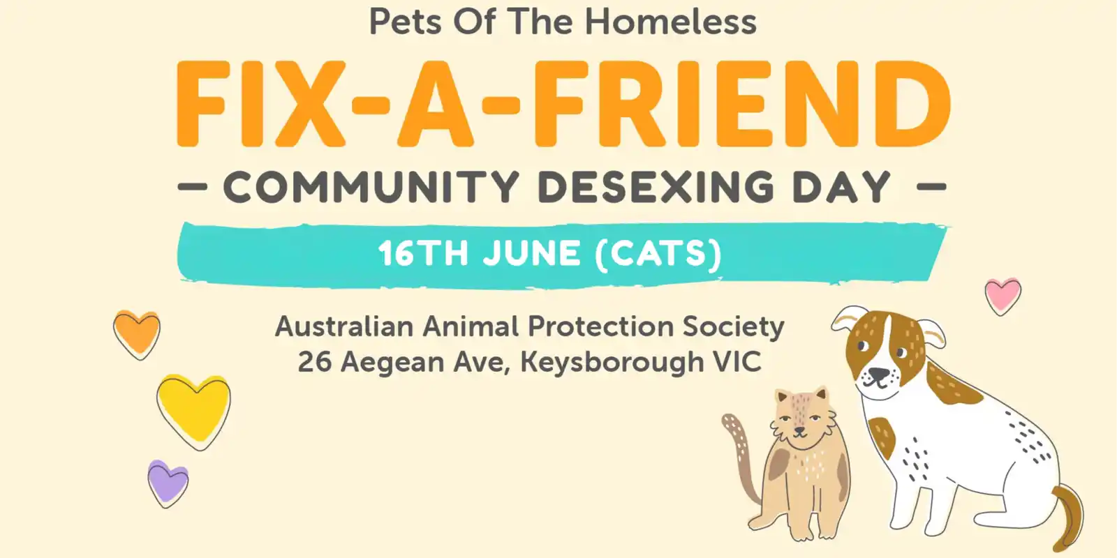 Keysborough Fix-A-Friend Desexing Day for Cats - June 2026