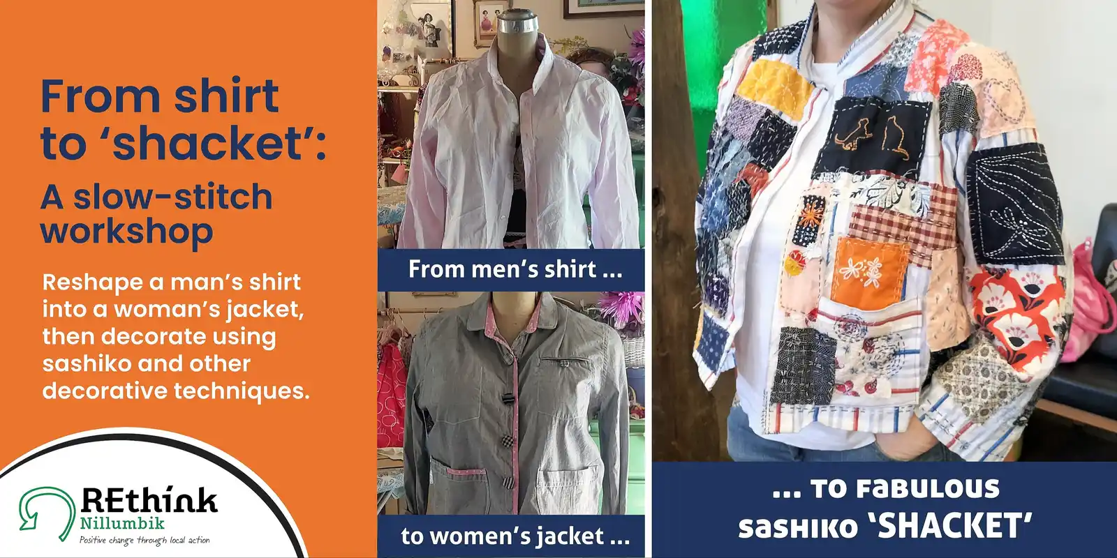 From shirt to 'shacket': A slow stitch workshop