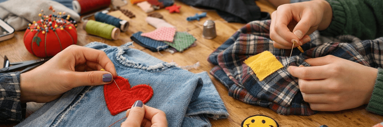 Hand sewing upcycle and repair