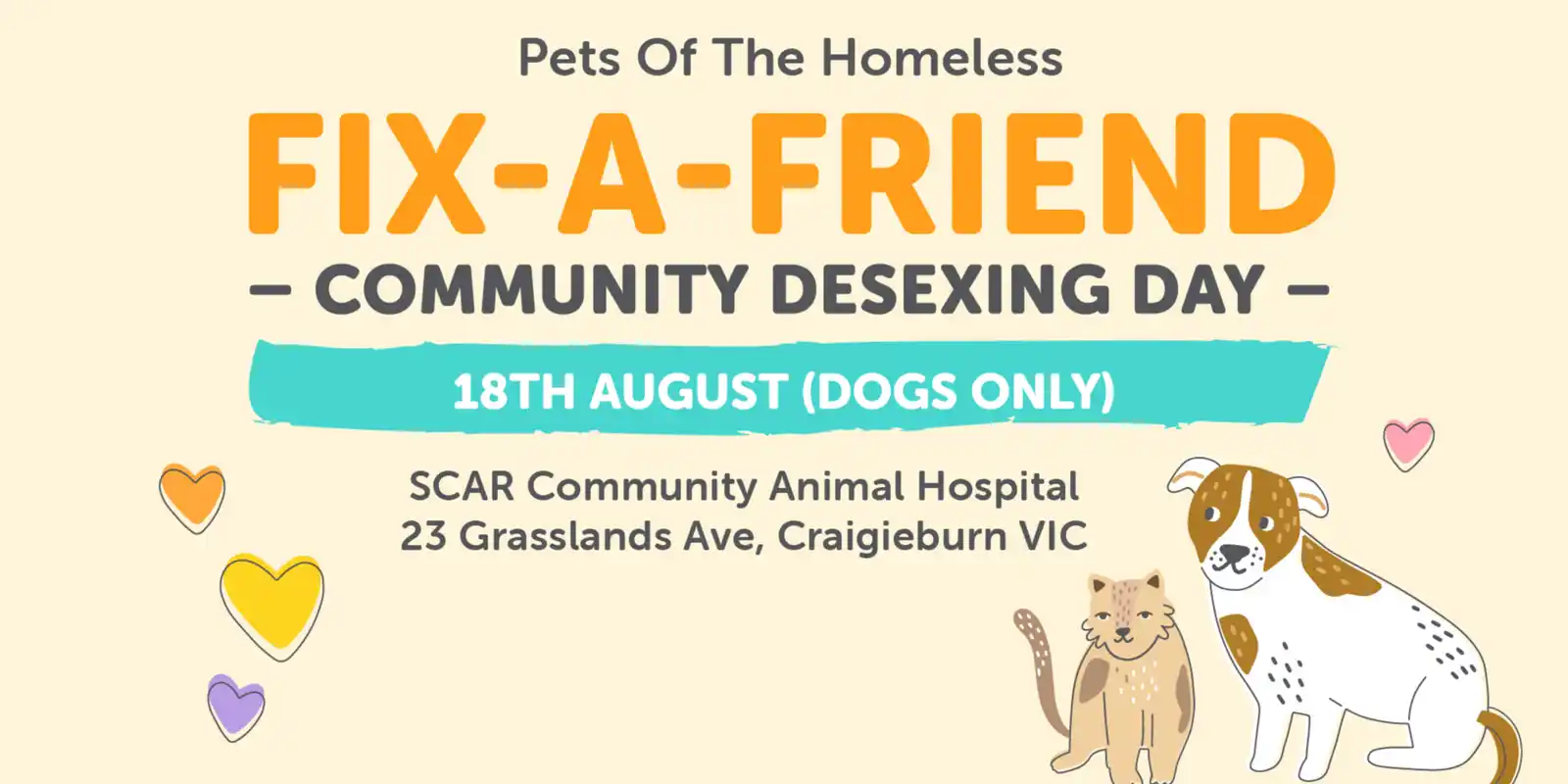 Cragieburn Fix-A-Friend Desexing Day for Dogs - 18th August 2026