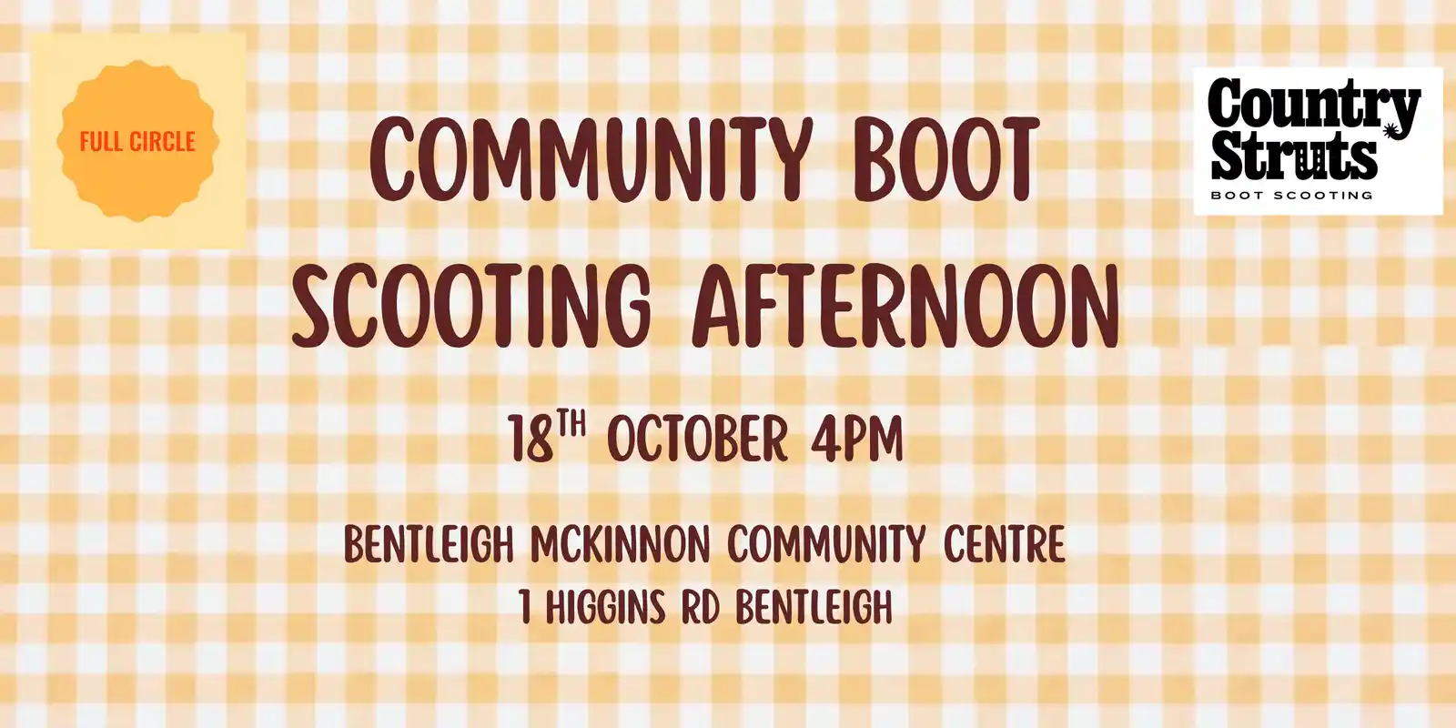 Community Boot scooting Sunday- Full circle gatherings
