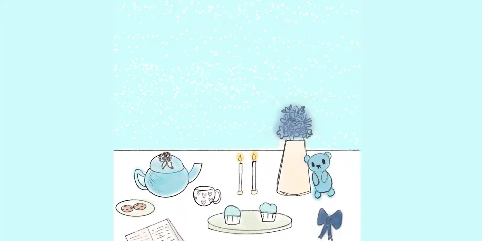 Blue themed art picnic