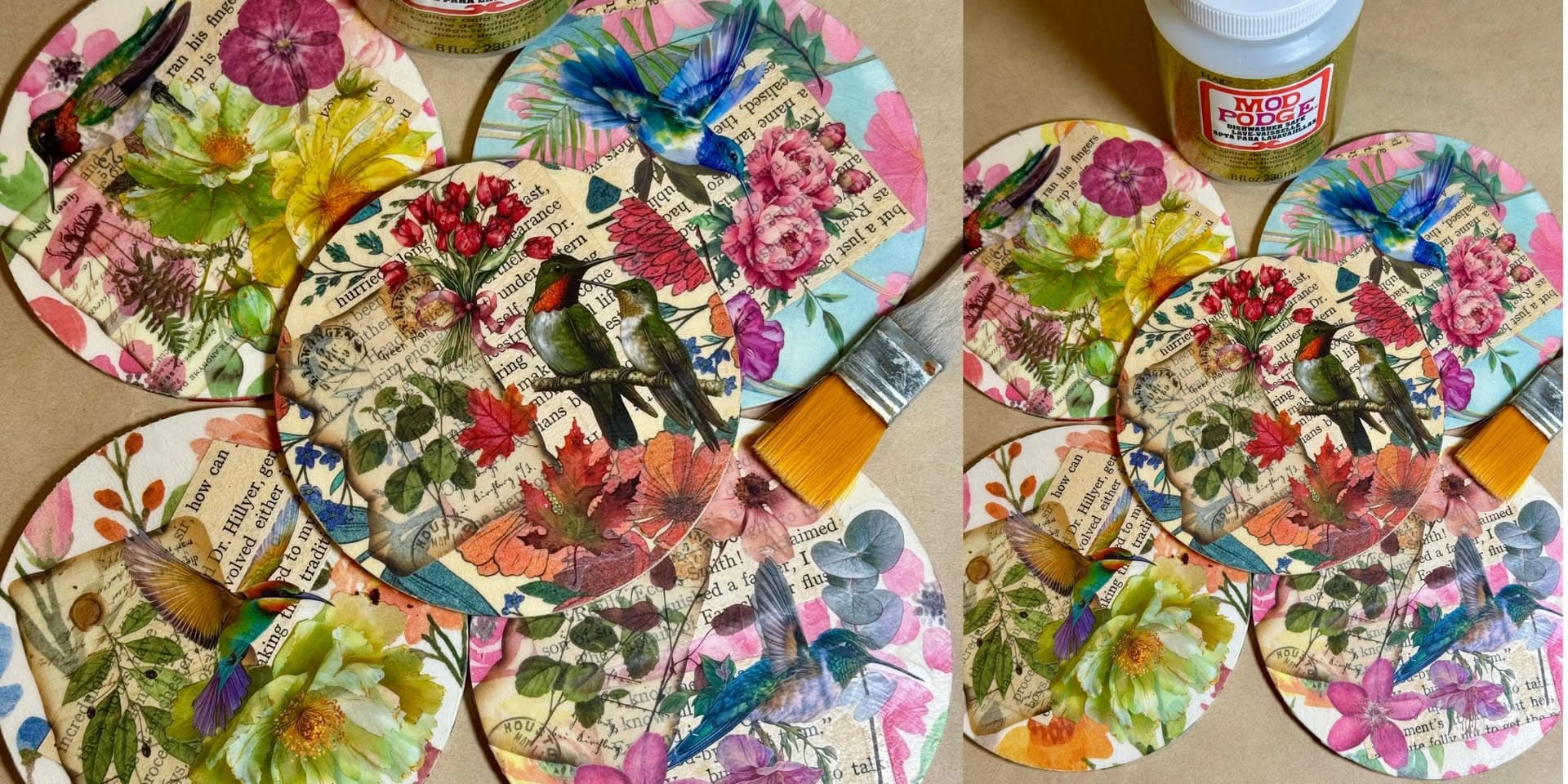 Blooming Gardens Decoupage Coasters with Cherie