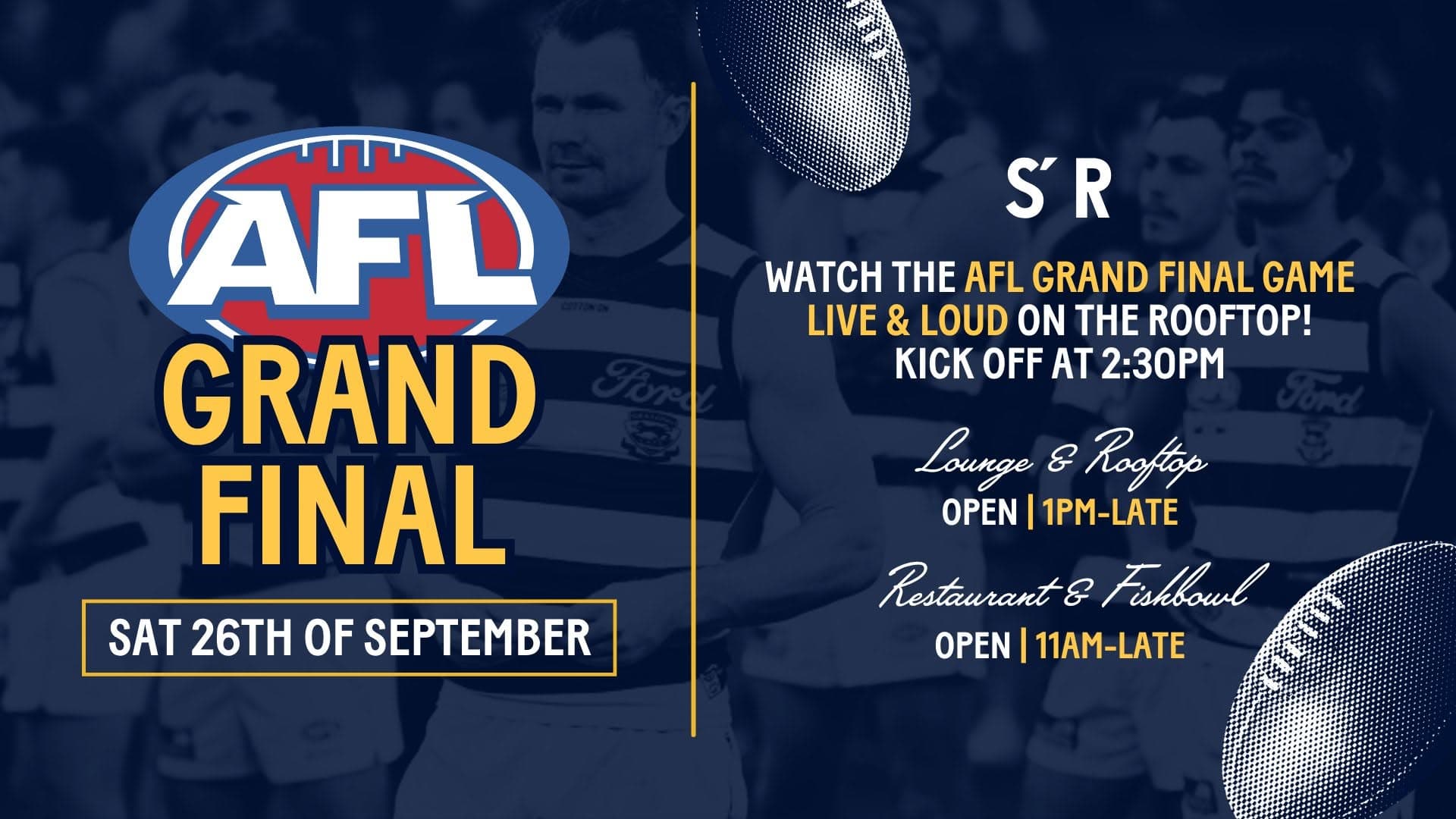 AFL GRAND FINAL – LIVE & LOUD ON THE ROOFTOP!