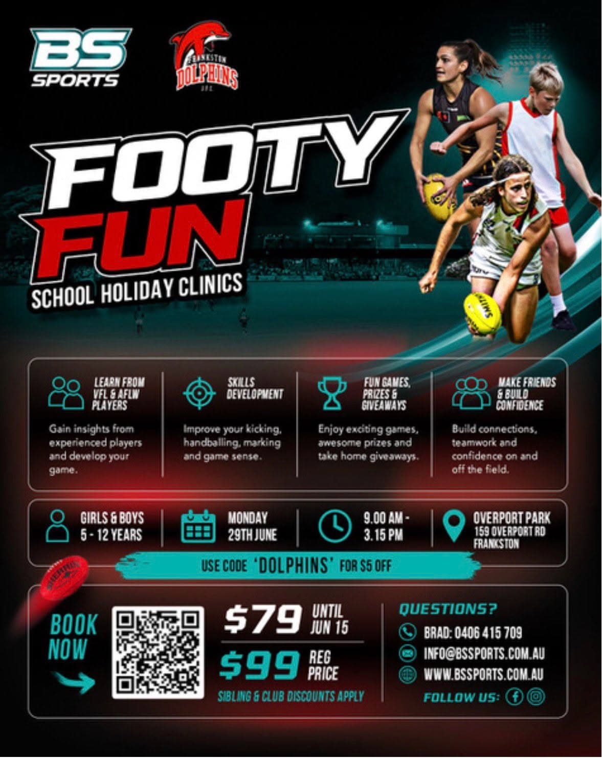 School Holidays Footy Fun Clinic by BS Sports 5-12 yr olds