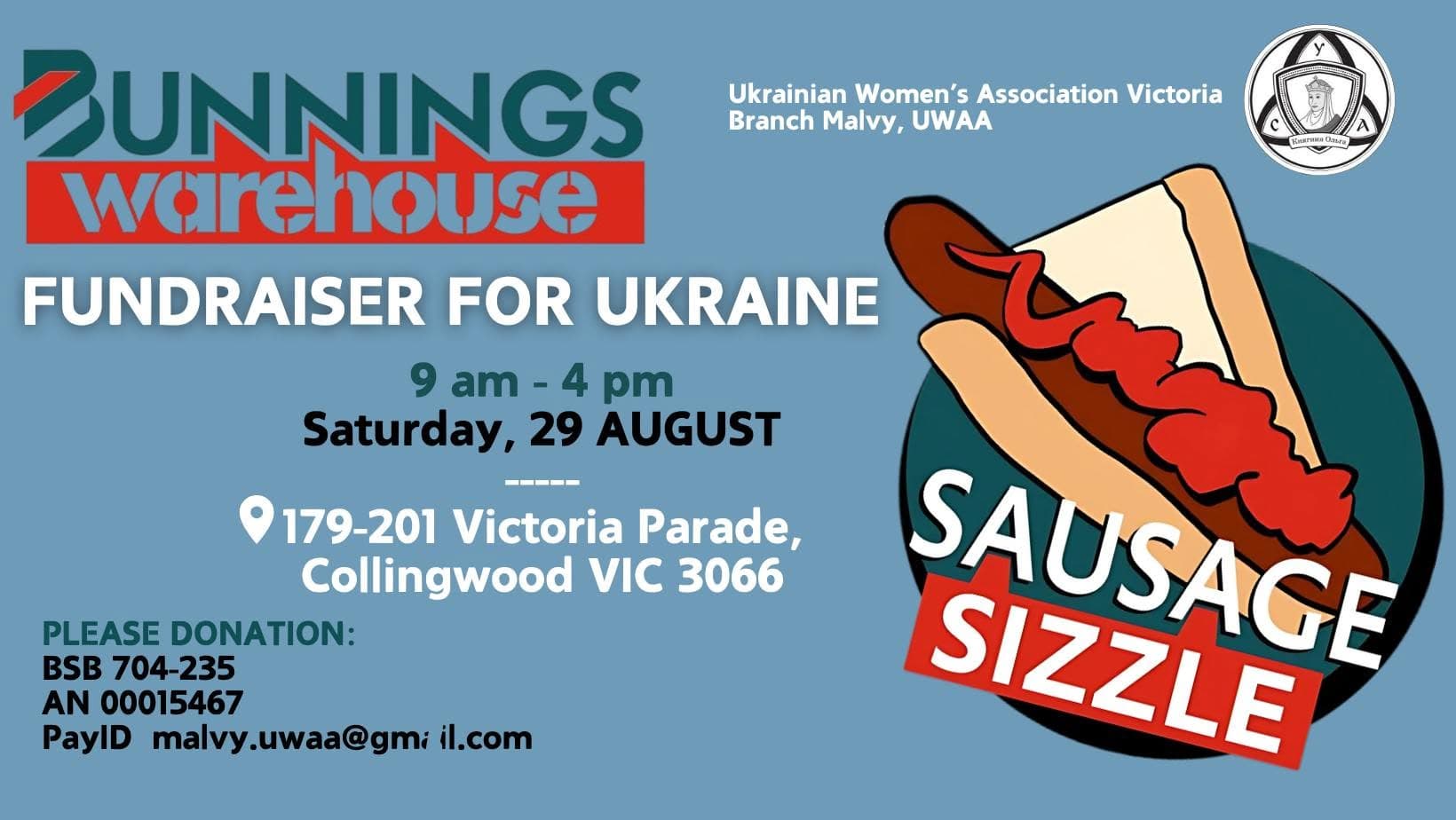 Sausage Sizzle fundraiser for Ukraine