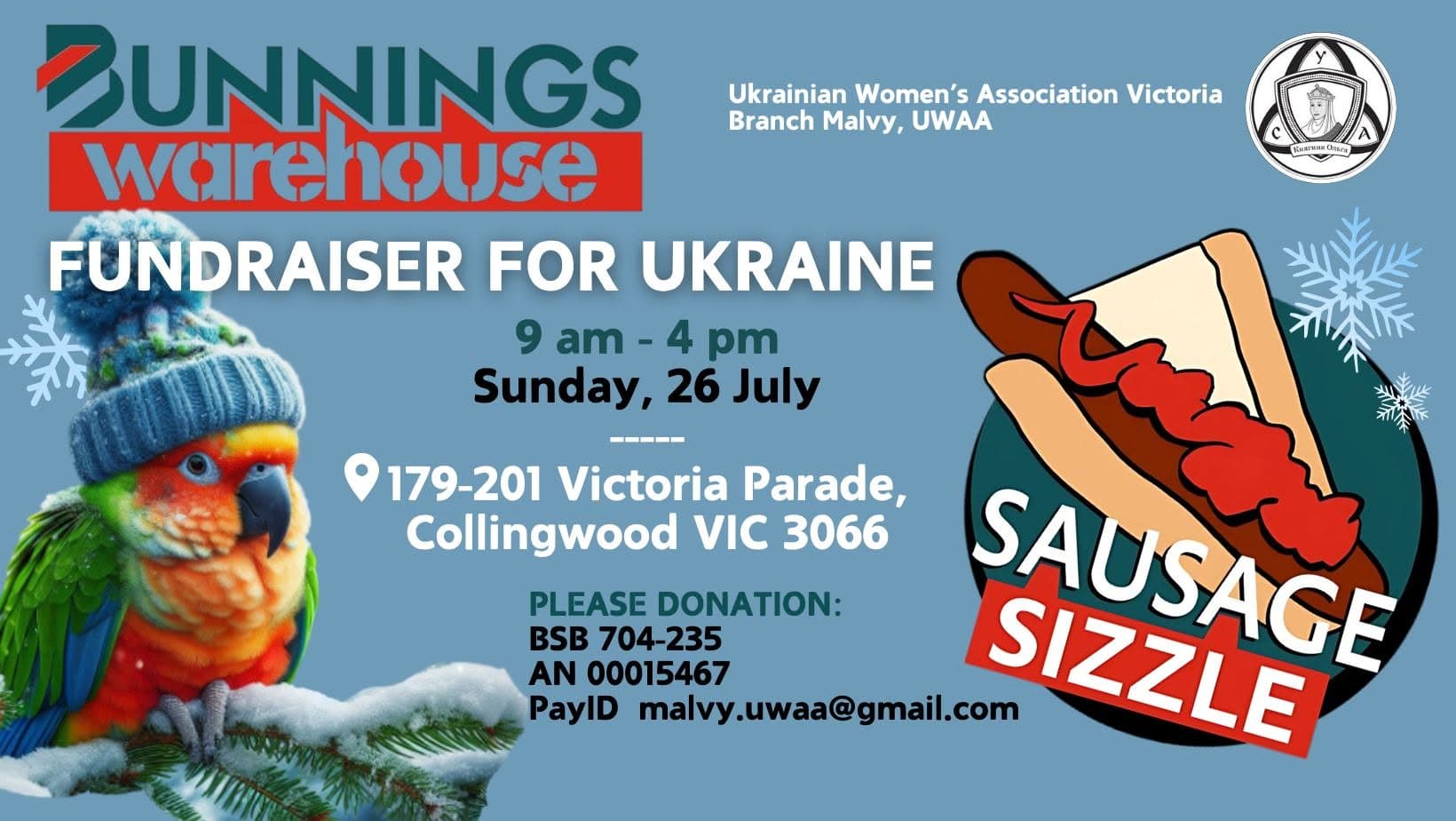 Sausage Sizzle fundraiser for Ukraine