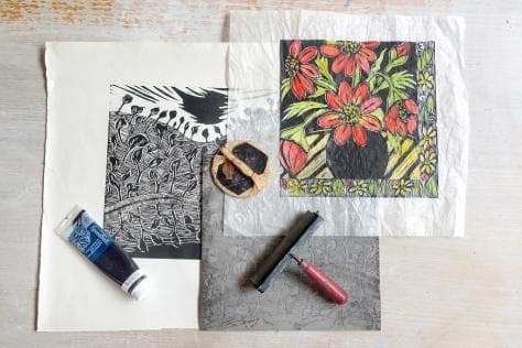 Kids Printmaking with Japanese Paper