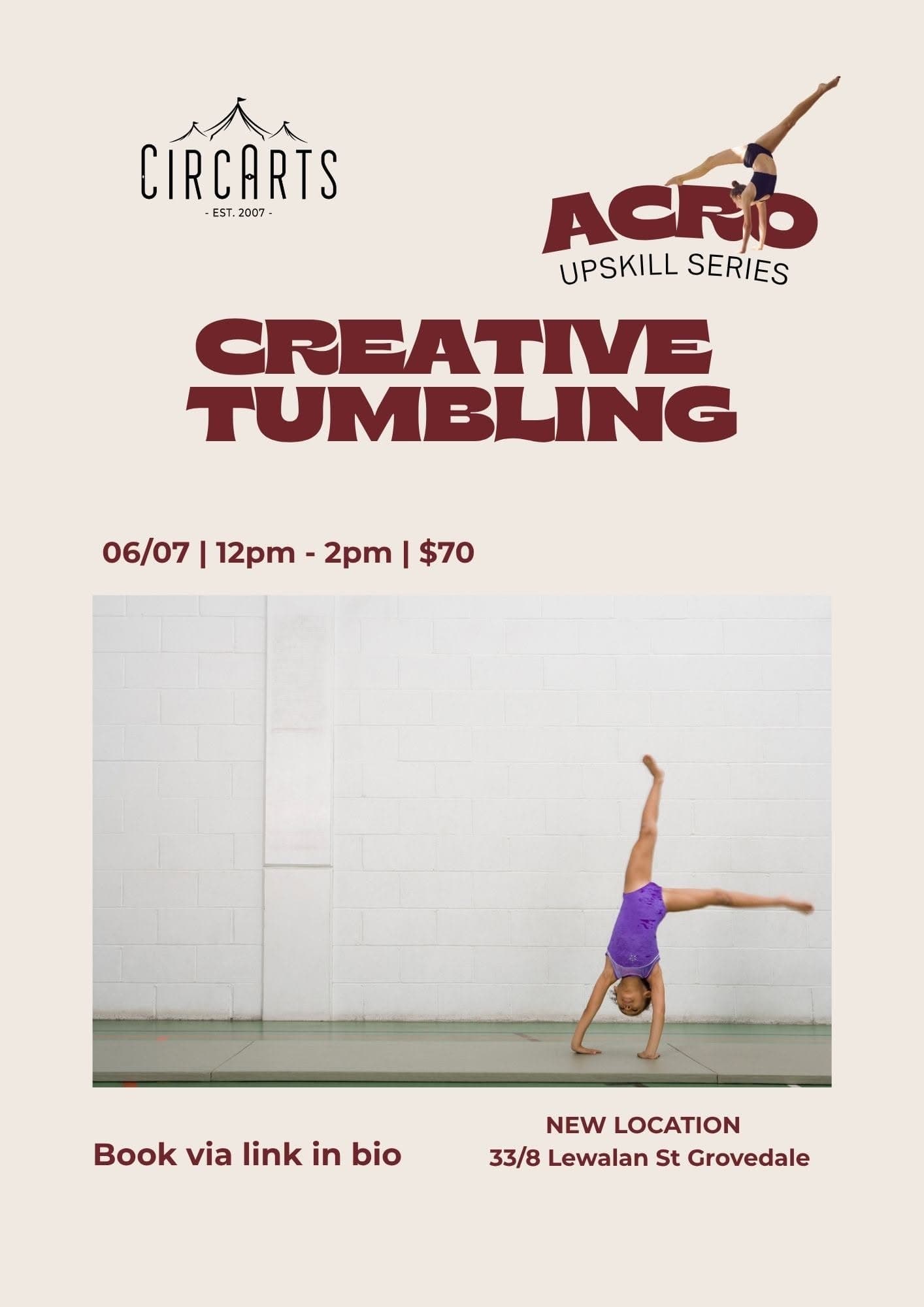 Creative Tumbling - School Holiday Acro Workshop