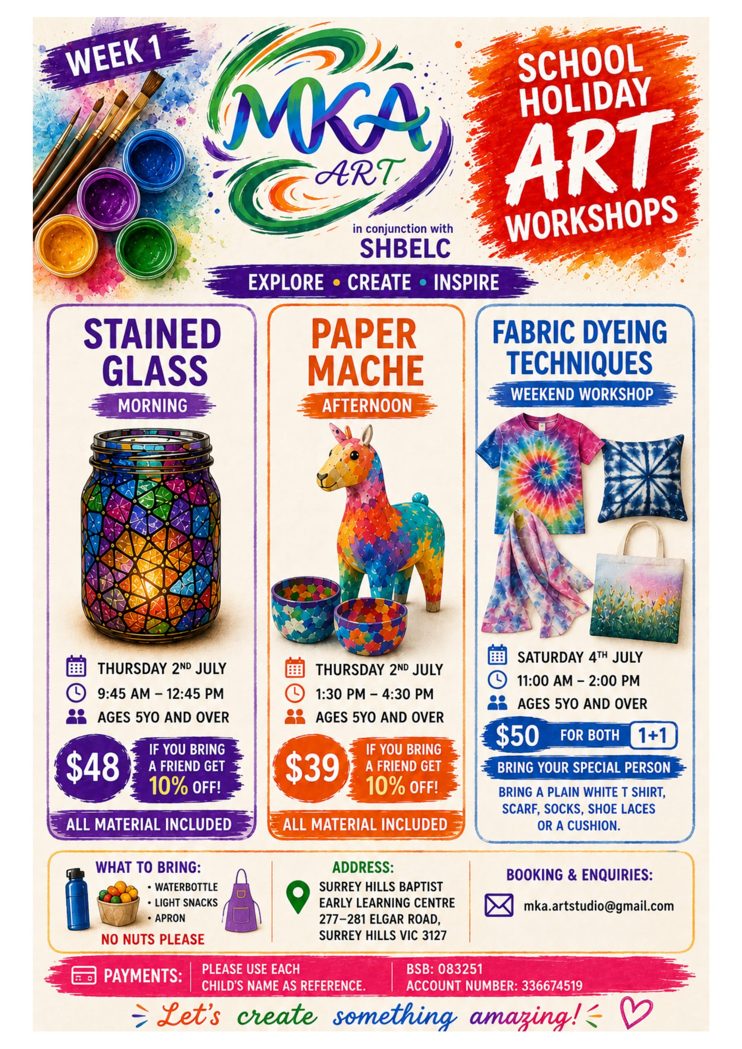 School Holiday Fabric Dyeing Workshop