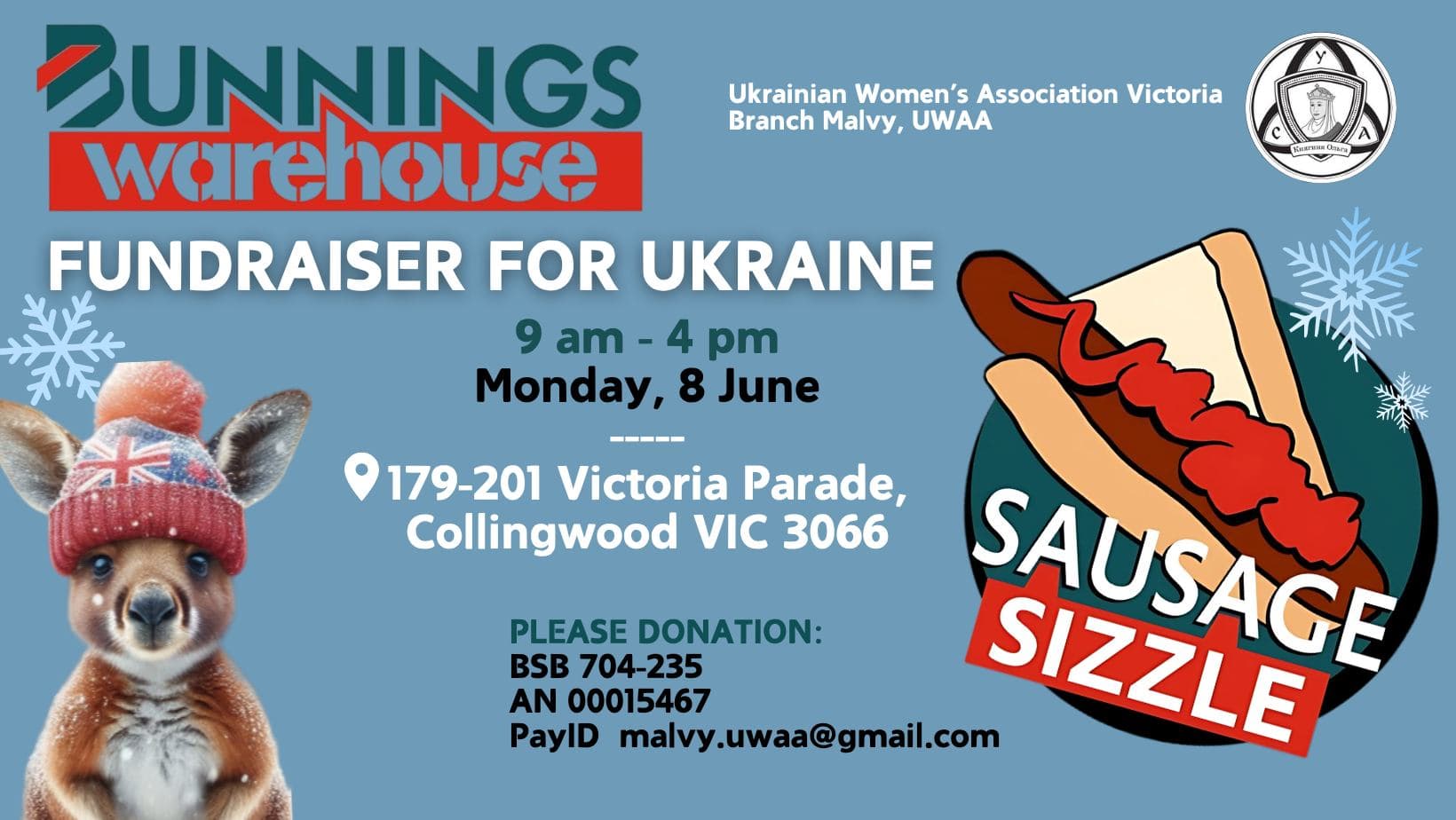 Sausage Sizzle fundraiser for Ukraine